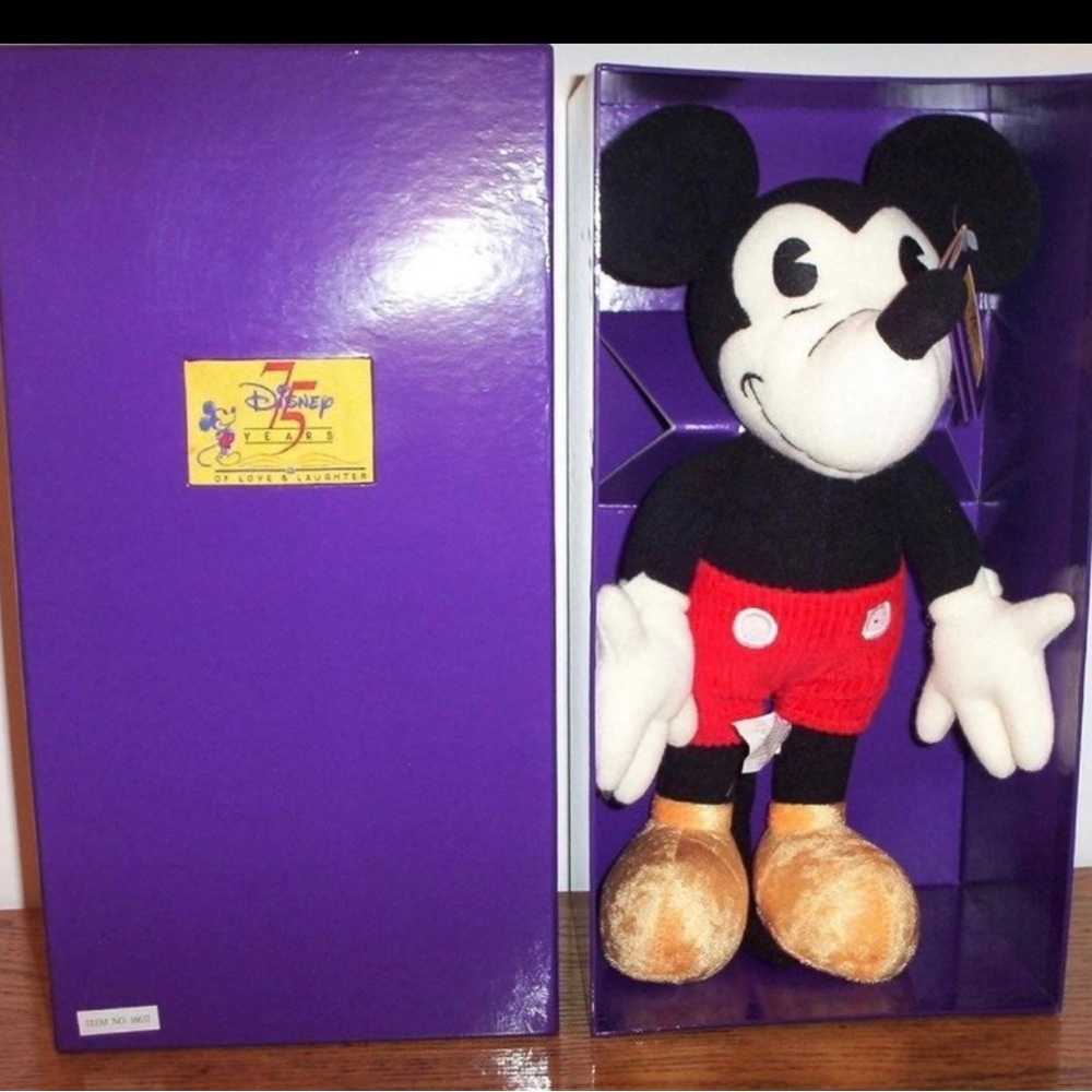 Disneyland Mickey Mouse 13" Plush Doll 75th Anniversary Original Box & Tags